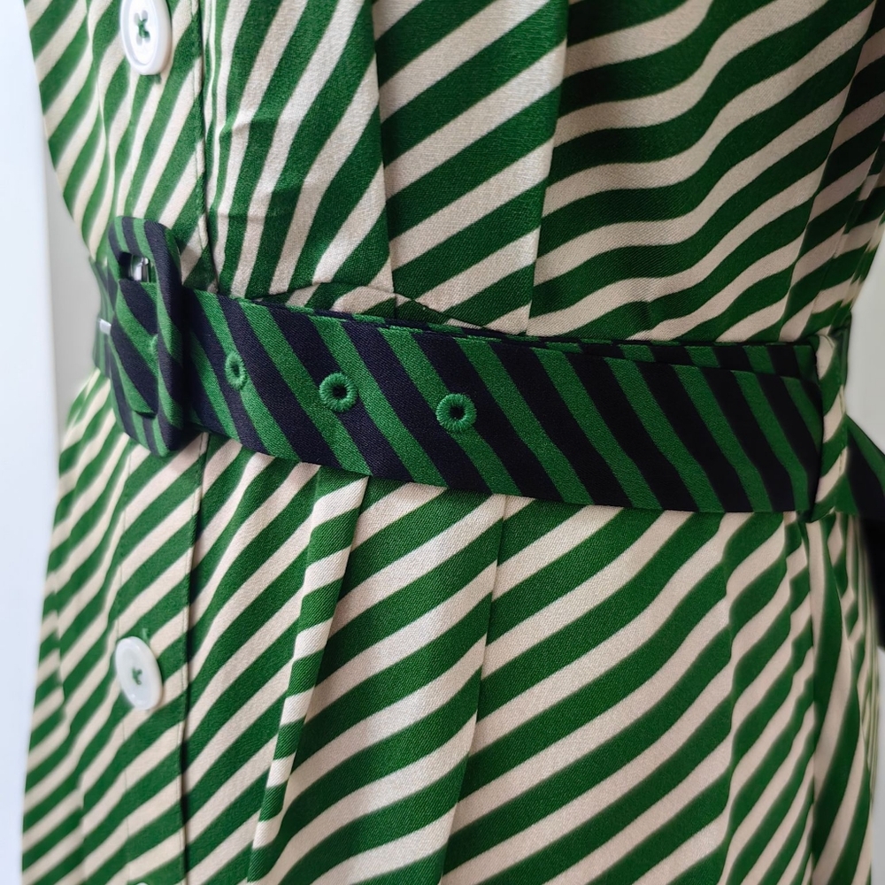 LK Bennett Val Treetop Green & Birch Printed Shirt Dress - Picture 10 of 13